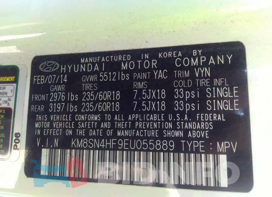 KM8SN4HF9EU055889 Photo# 9