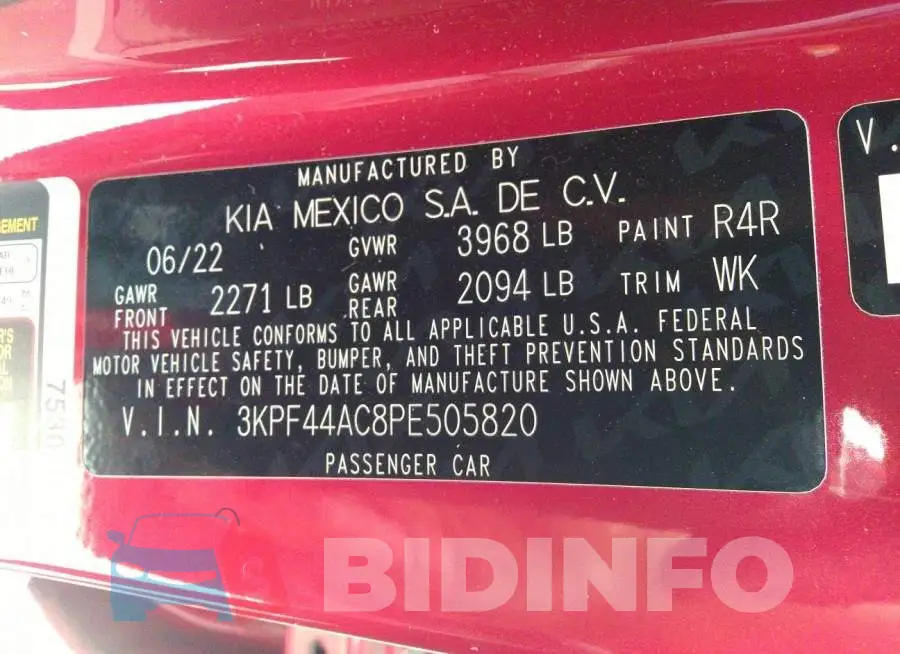 3KPF44AC8PE505820 Photo# 9