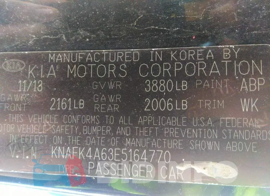 KNAFK4A63E5164770 Photo# 9