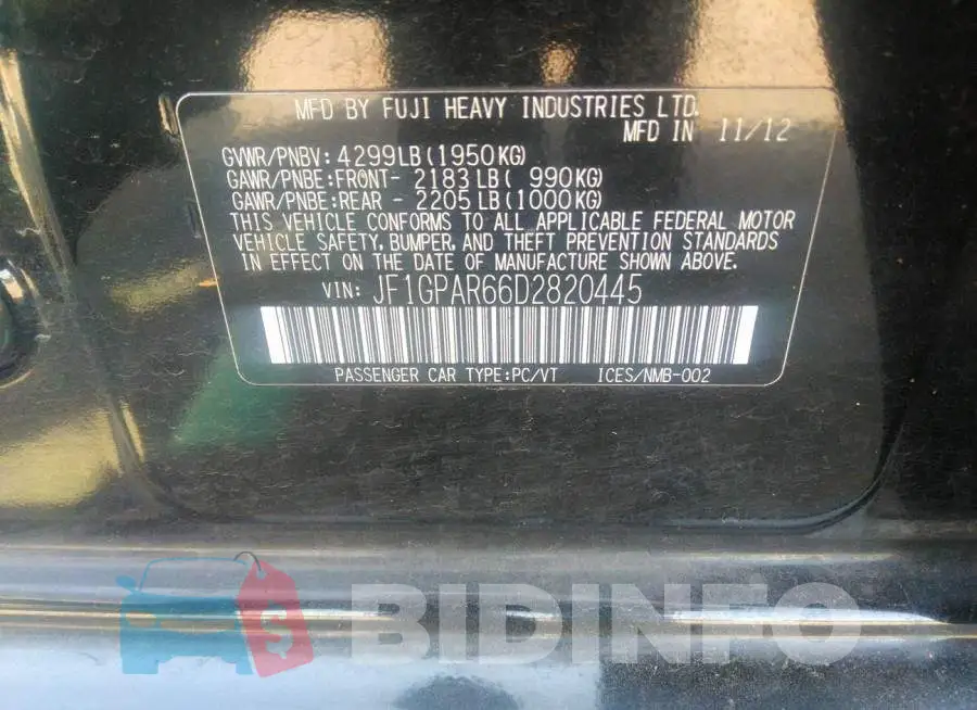 JF1GPAR66D2820445 Photo# 9
