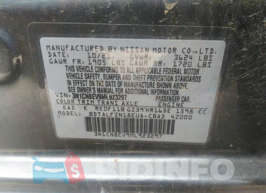 3N1CN8EV9ML923297 Photo# 9