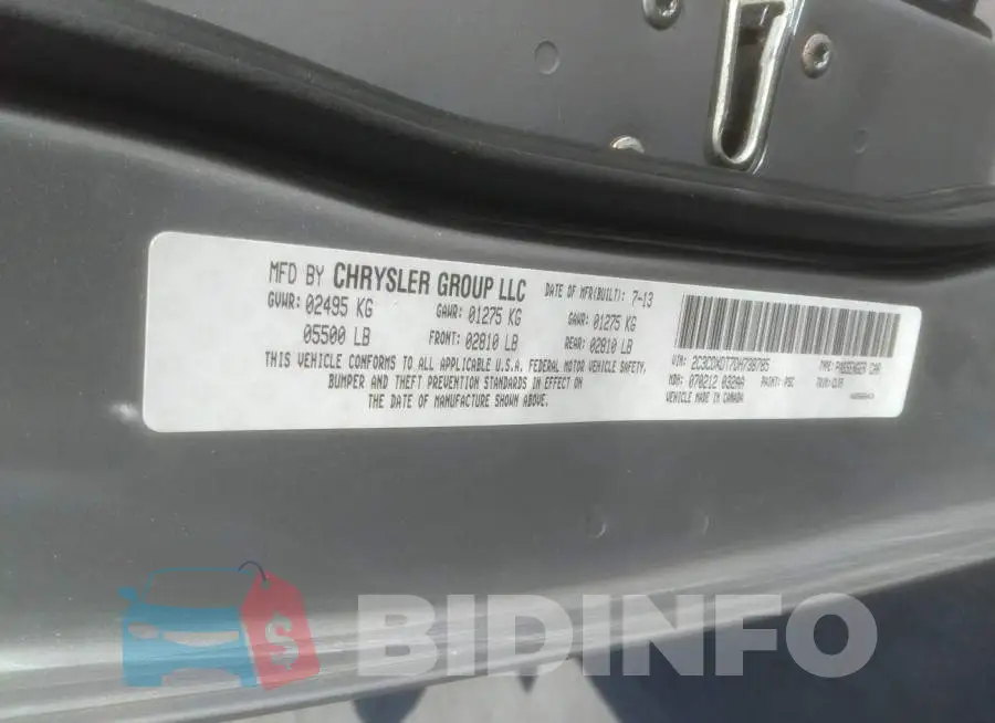 2C3CDXDT7DH738785 Photo# 9