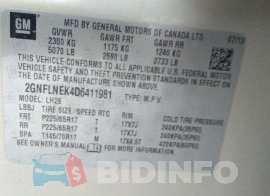 2GNFLNEK4D6411981 Photo# 9
