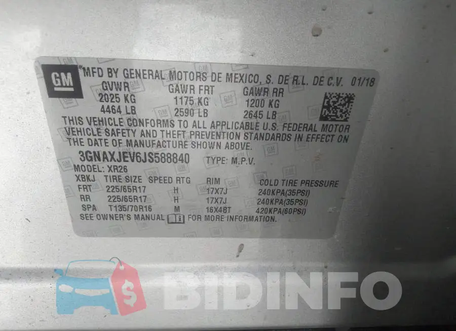 3GNAXJEV6JS588840 Photo# 9