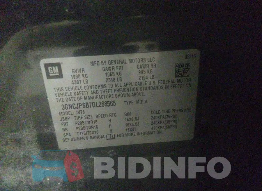 3GNCJPSB7GL268565 Photo# 9