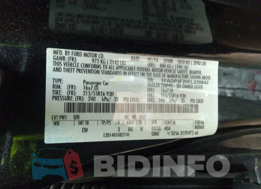 1FADP3F20EL235842 Photo# 9