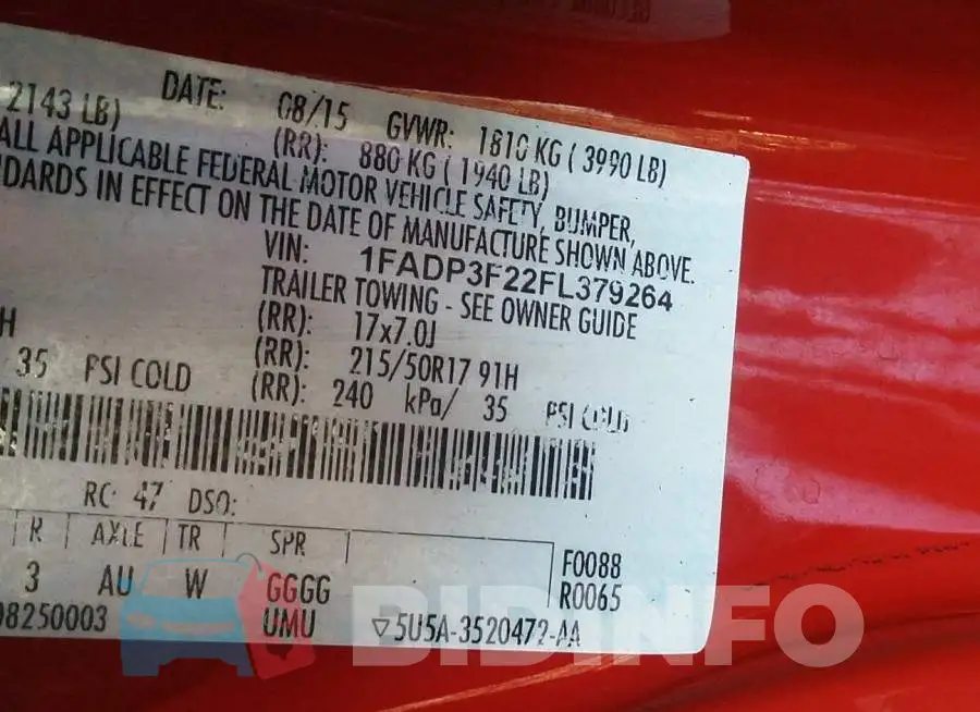1FADP3F22FL379264 Photo# 9