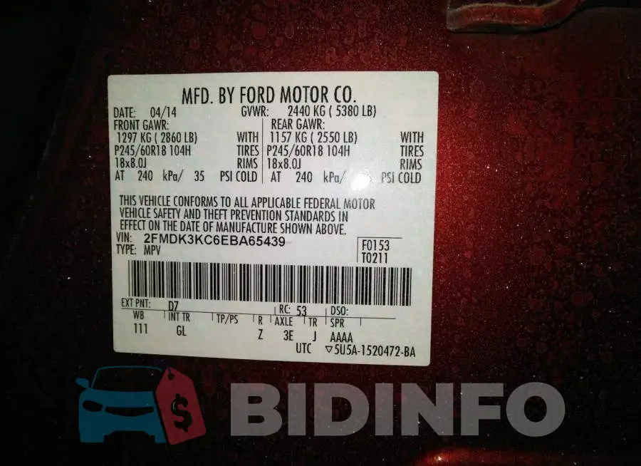 2FMDK3KC6EBA65439 Photo# 9