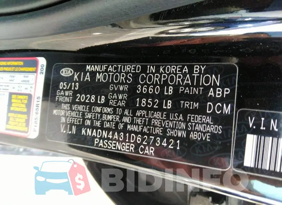 KNADN4A31D6273421 Photo# 9
