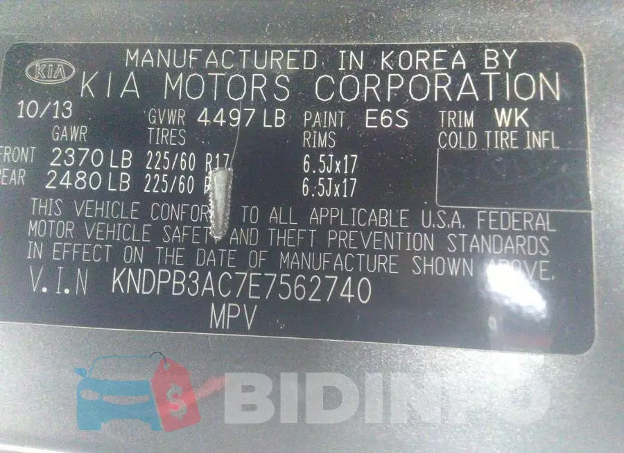 KNDPB3AC7E7562740 Photo# 9