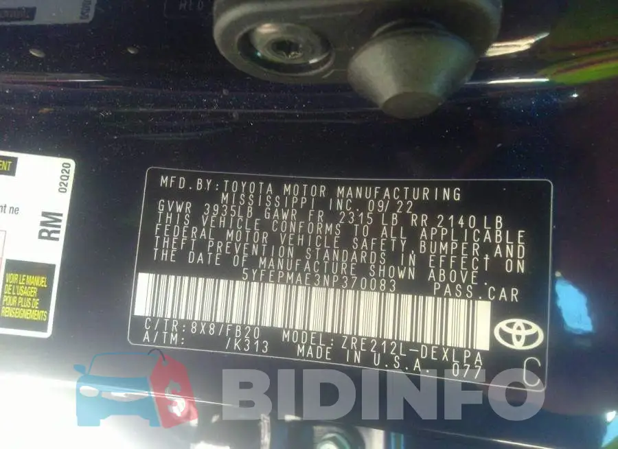 5YFEPMAE3NP370083 Photo# 9