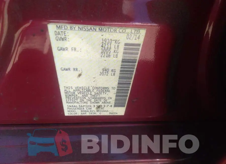 1N4AL3AP1EN350374 Photo# 9
