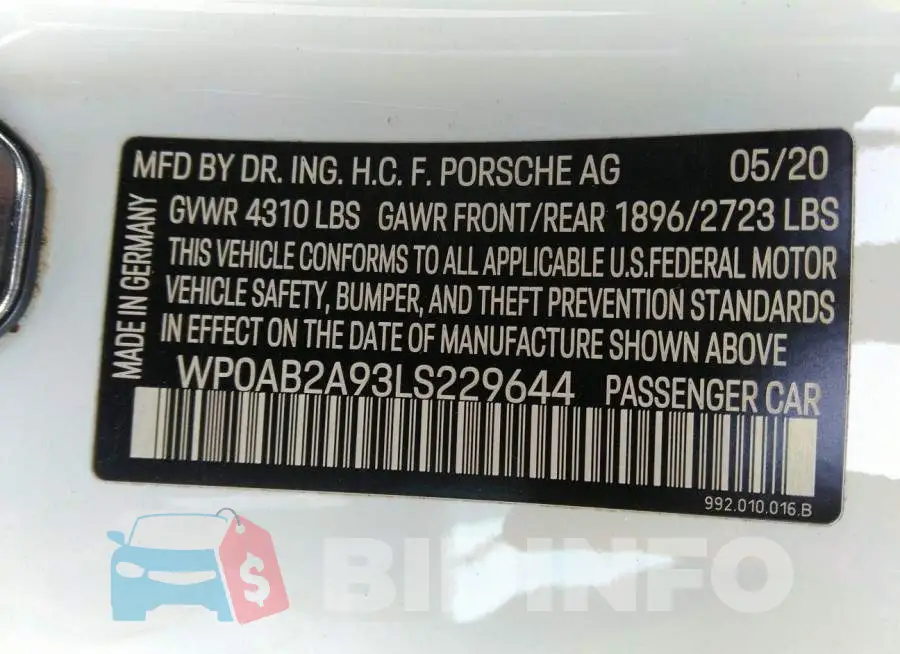 WP0AB2A93LS229644 Photo# 9