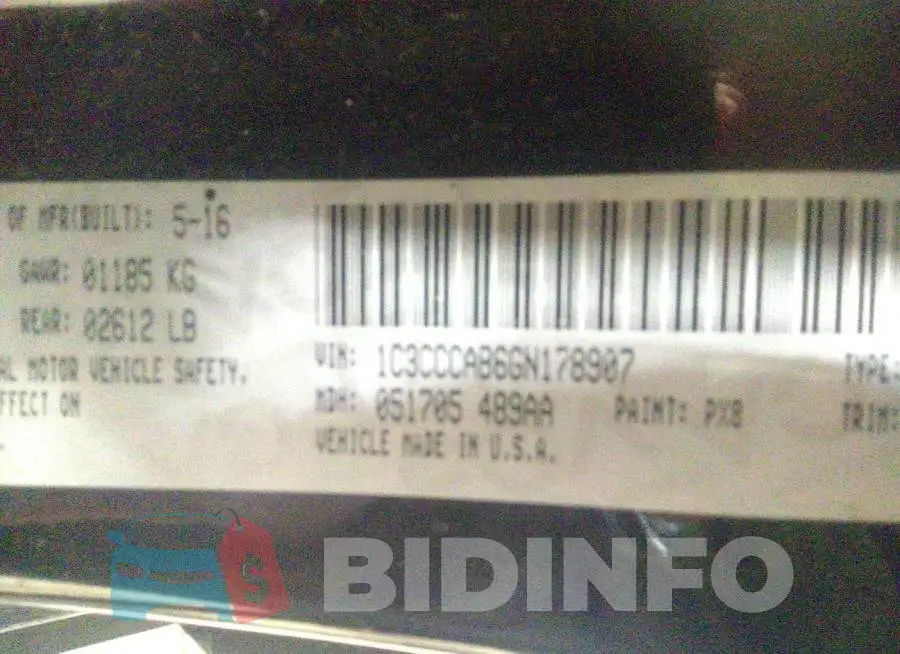 1C3CCCAB6GN178907 Photo# 9