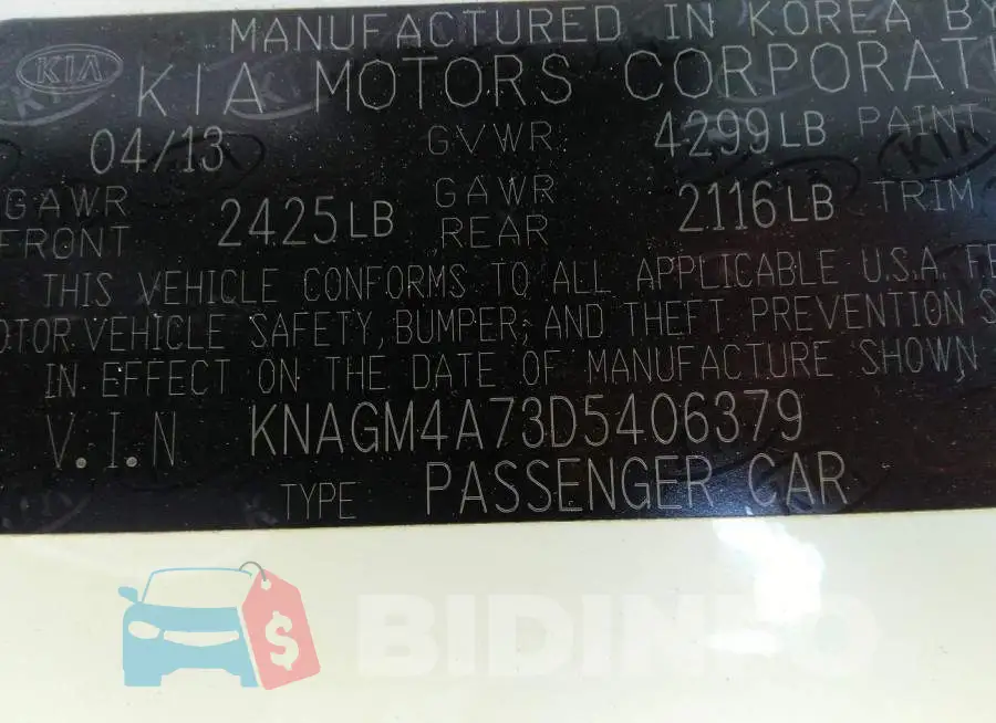 KNAGM4A73D5406379 Photo# 9