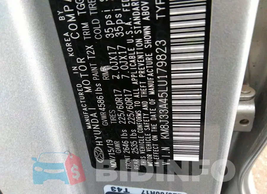 KM8J33A45LU179823 Photo# 9