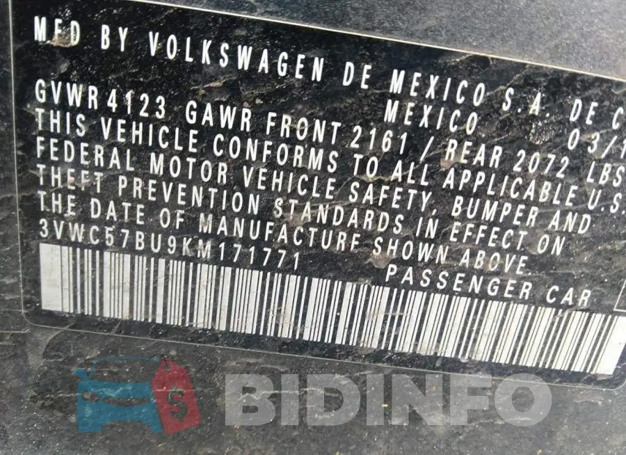 3VWC57BU9KM171771 Photo# 9