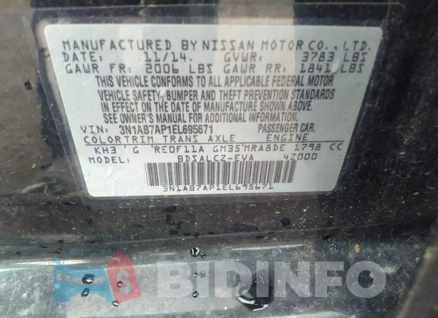 3N1AB7AP1EL695671 Photo# 9