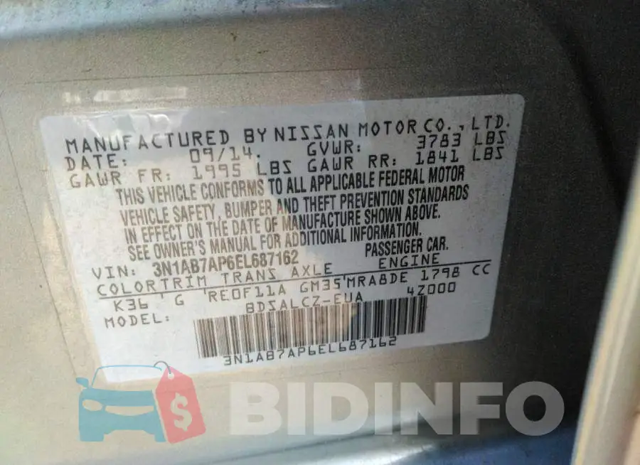 3N1AB7AP6EL687162 Photo# 9