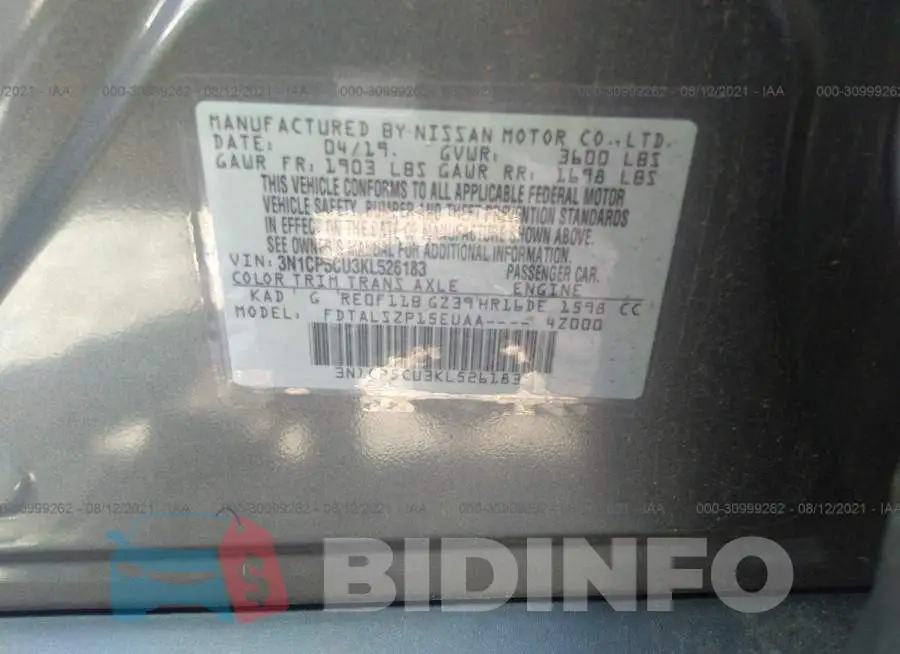 3N1CP5CU3KL526183 Photo# 9