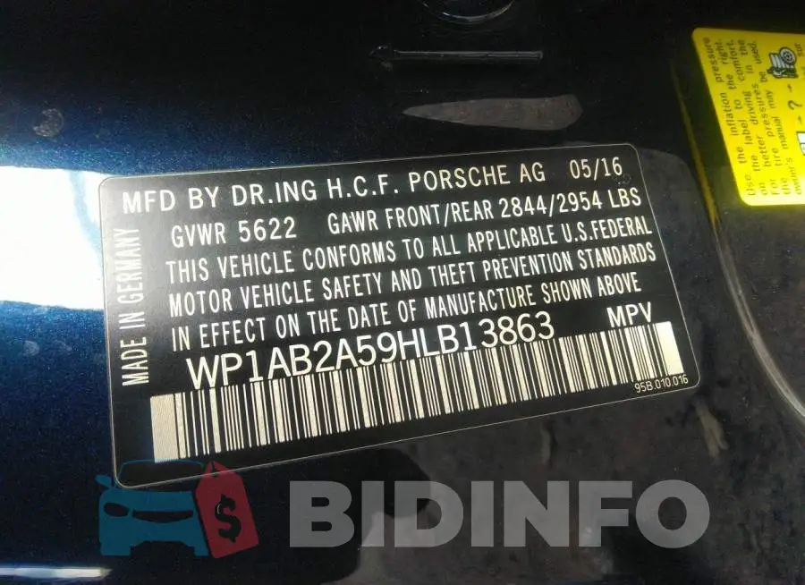 WP1AB2A59HLB13863 Photo# 9