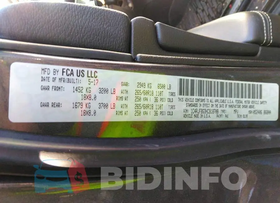 1C4RJFBG3HC918708 Photo# 9