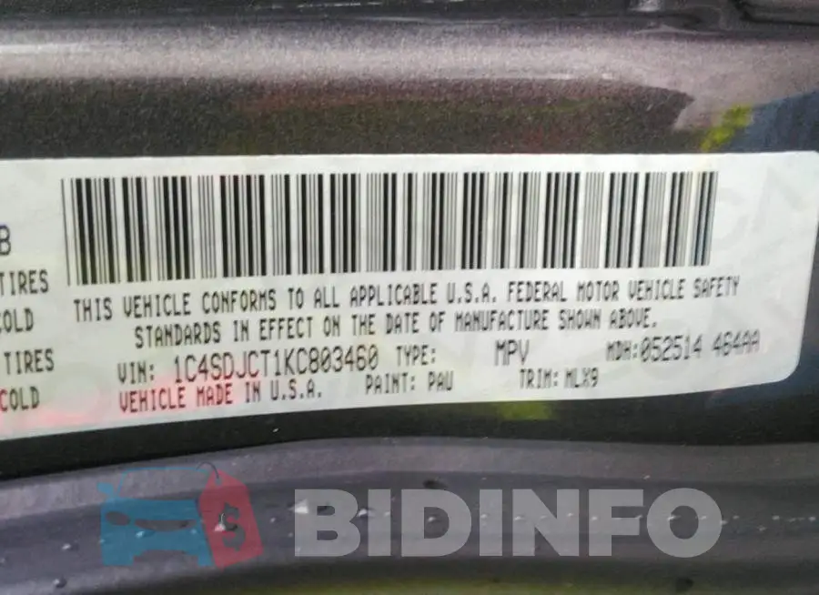 1C4SDJCT1KC803460 Photo# 9