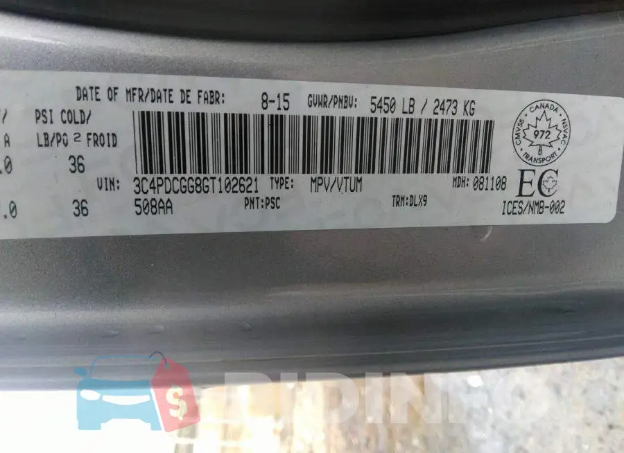 3C4PDCGG8GT102621 Photo# 9
