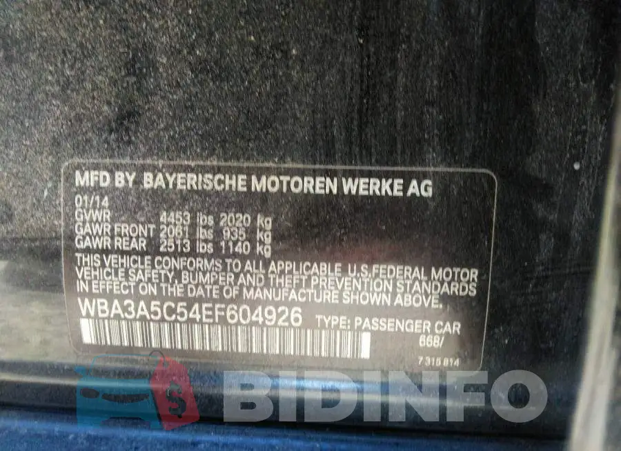 WBA3A5C54EF604926 Photo# 9