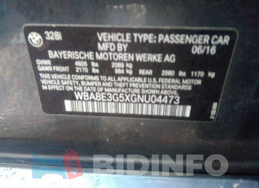 WBA8E3G5XGNU04473 Photo# 9
