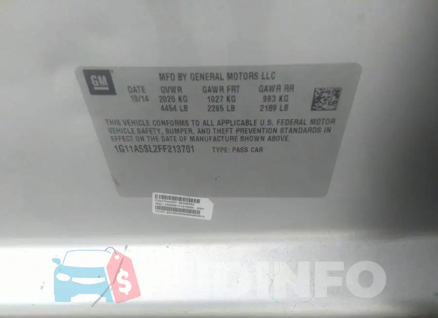 1G11A5SL2FF213701 Photo# 9