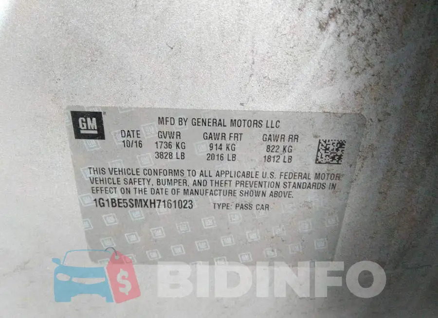 1G1BE5SMXH7161023 Photo# 9