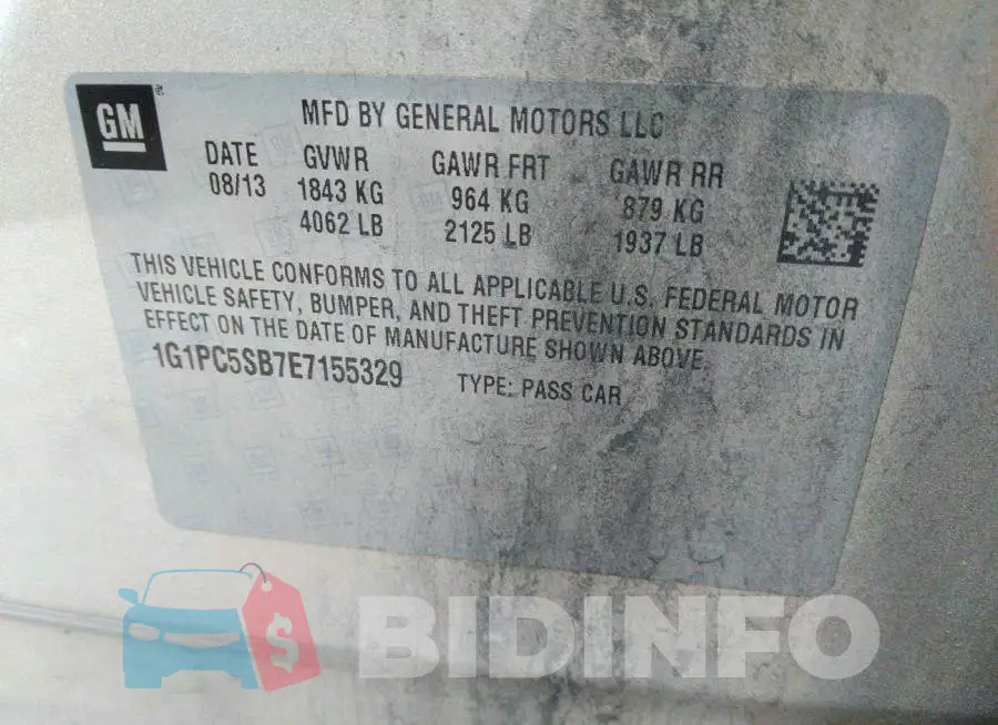 1G1PC5SB7E7155329 Photo# 9