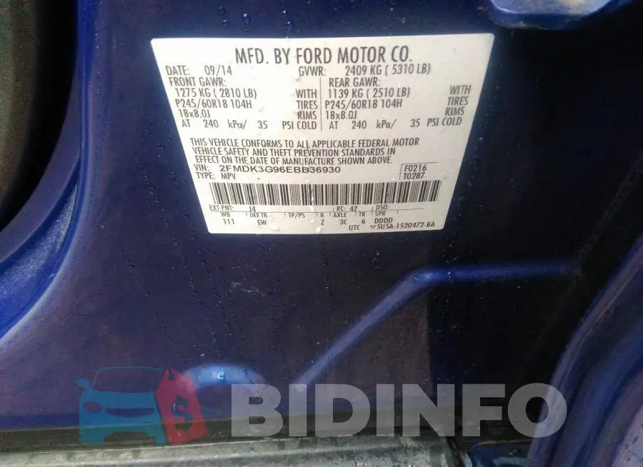 2FMDK3G96EBB36930 Photo# 9