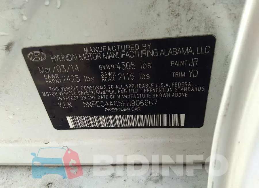 5NPEC4AC5EH906667 Photo# 9