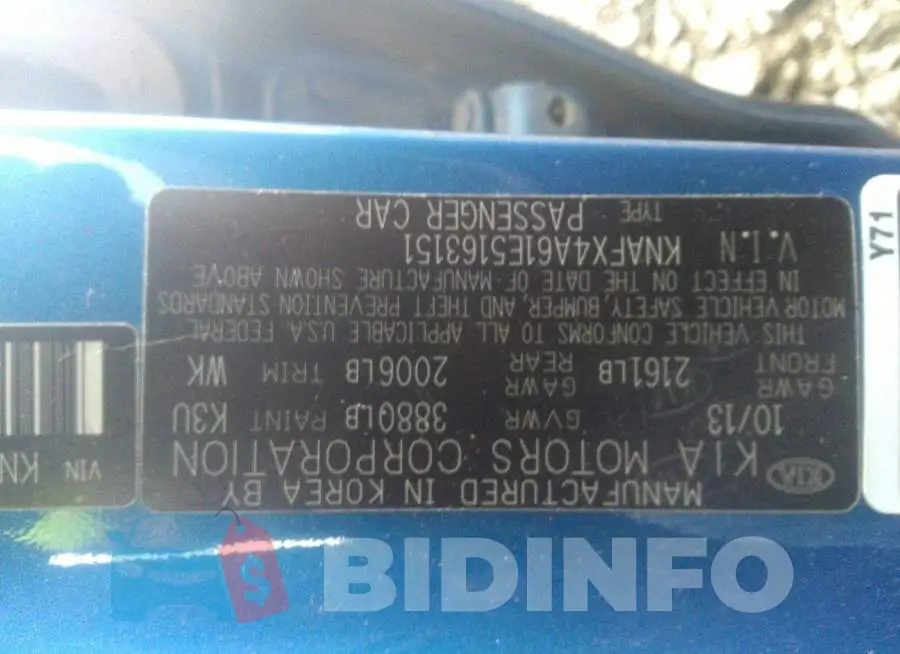 KNAFX4A61E5163151 Photo# 9