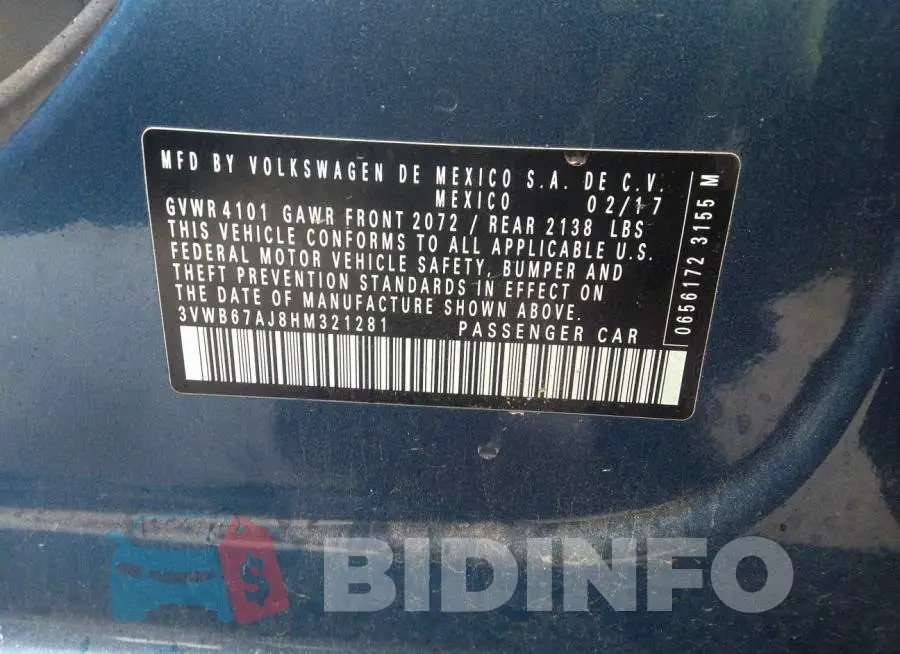 3VWB67AJ8HM321281 Photo# 9