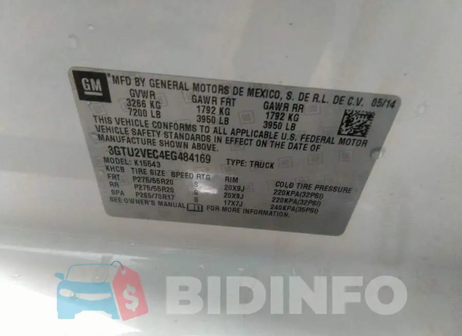 3GTU2VEC4EG484169 Photo# 9