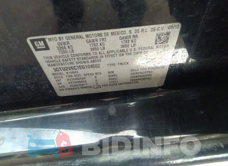 3GTU2VEC7EG104502 Photo# 9