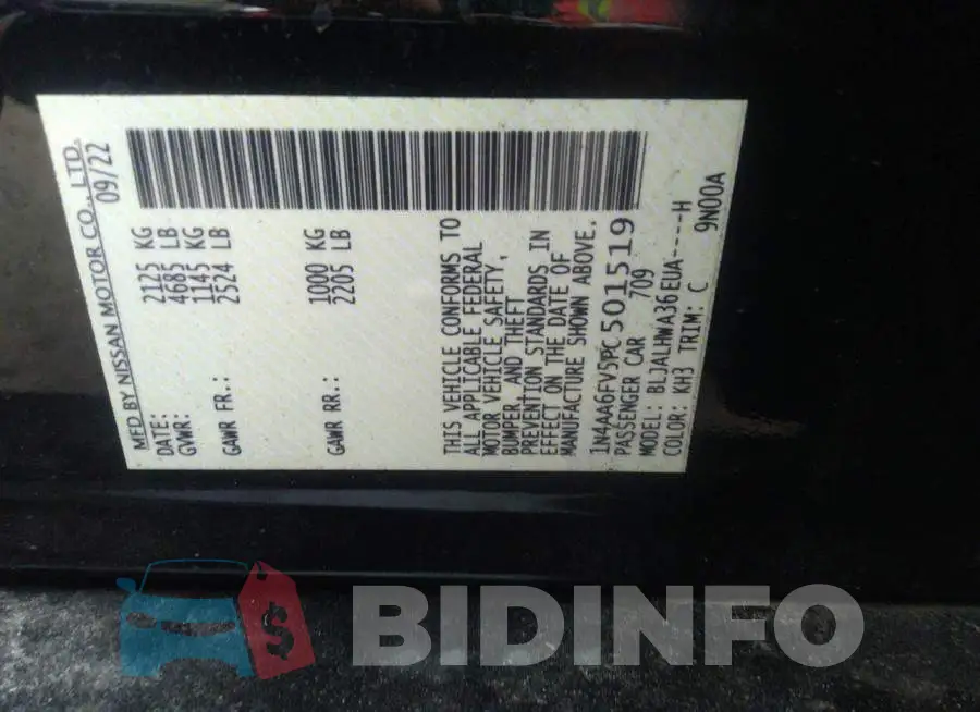 1N4AA6FV5PC501519 Photo# 9