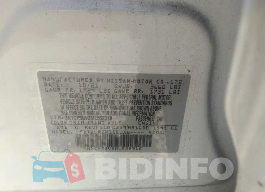 3N1CP5BV2ML552318 Photo# 9