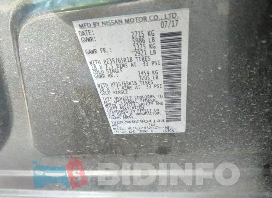 5N1DR2MN8HC904144 Photo# 9