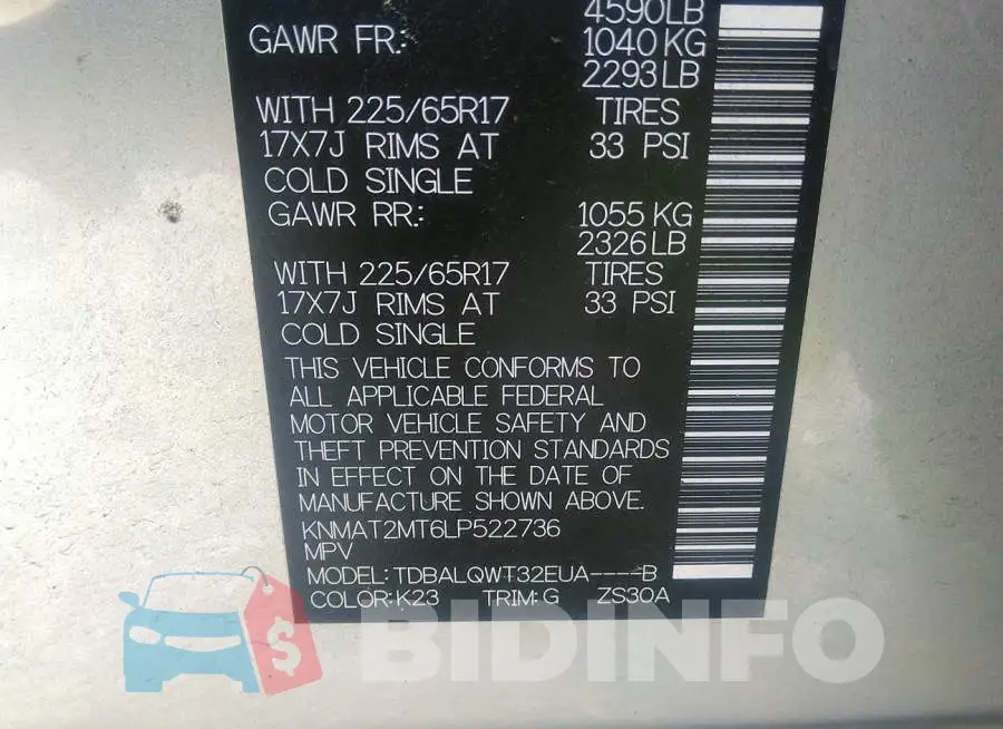 KNMAT2MT6LP522736 Photo# 9