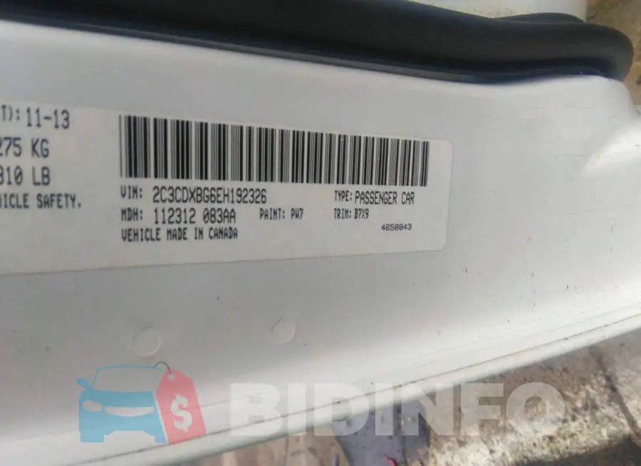 2C3CDXBG6EH192326 Photo# 9