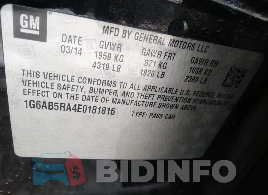 1G6AB5RA4E0181816 Photo# 9