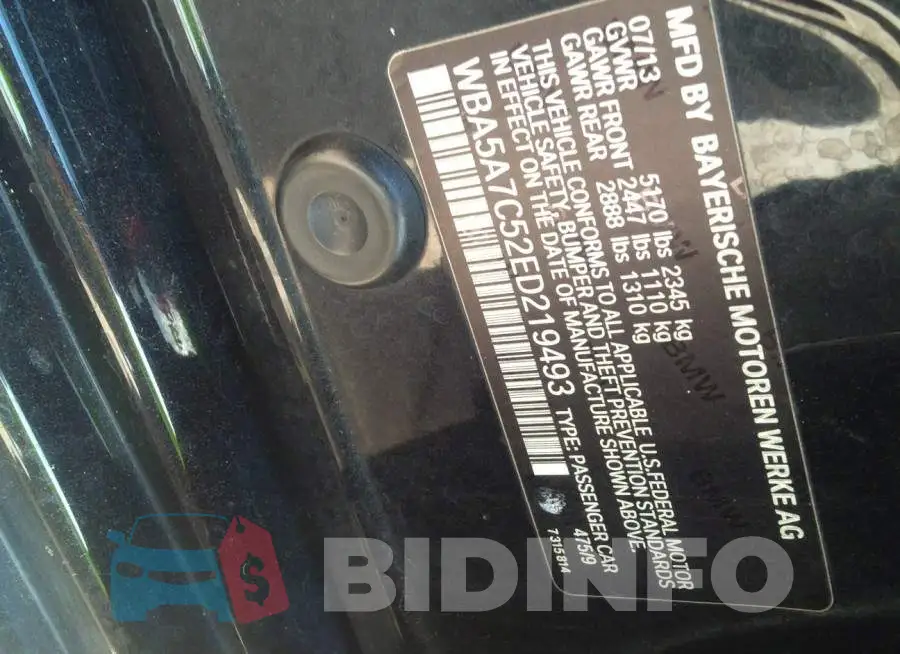 WBA5A7C52ED219493 Photo# 9