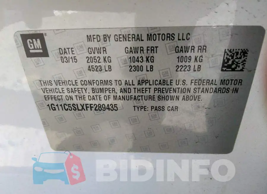 1G11C5SLXFF289435 Photo# 9