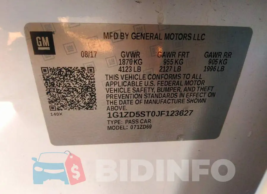 1G1ZD5ST0JF123627 Photo# 9