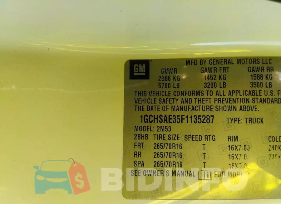 1GCHSAE35F1135287 Photo# 9