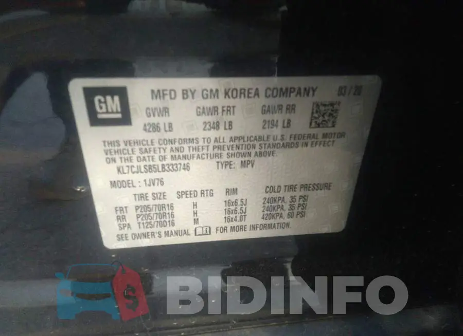 KL7CJLSB5LB333746 Photo# 9